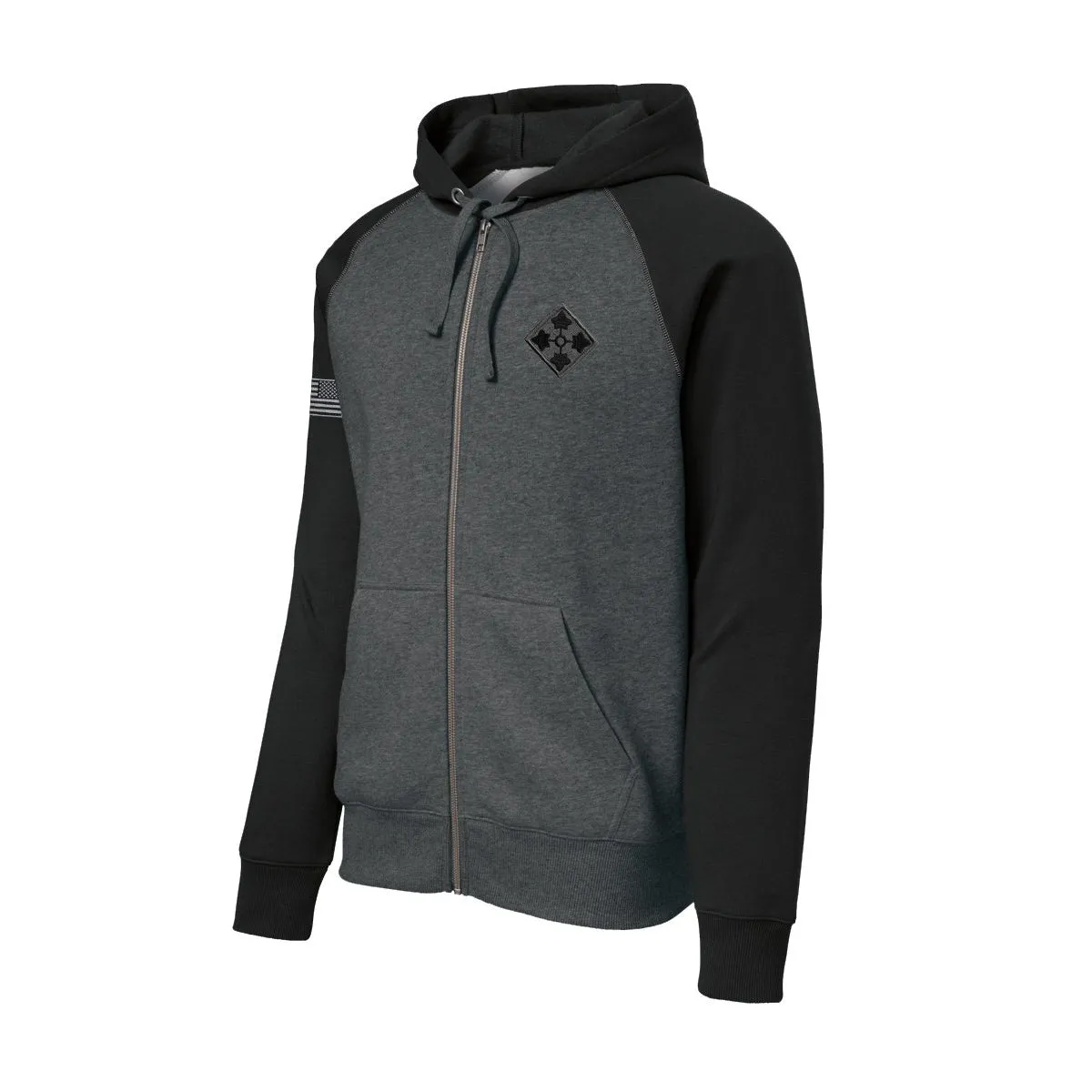 4th Infantry Color Block Zip Up Hoodie