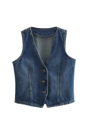 'Bailey' Slim Denim Vest