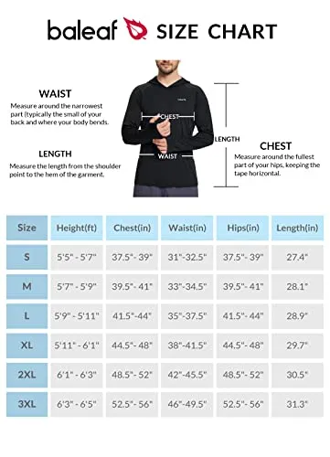 BALEAF Men's Sun Protection Hoodie Shirt UPF 50  Long Sleeve UV SPF T-Shirts Rash Guard Fishing Swimming Lightweight Vermillion Orange L