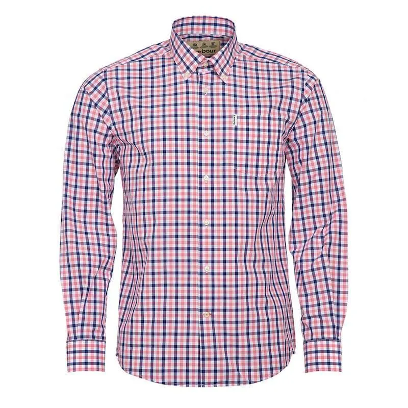 Barbour Gingham 15 Regular Fit Mens Shirt - Pink