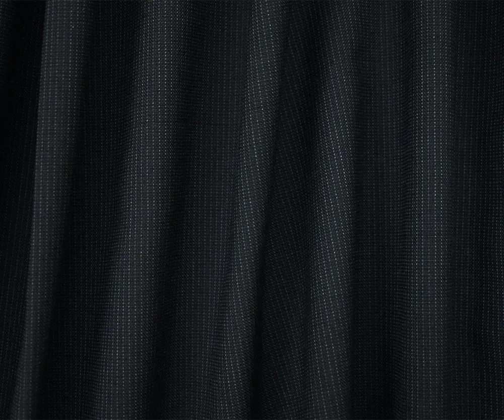 Black-Gray Poly-Wool Subtle Striped Woven Shirting Fabric