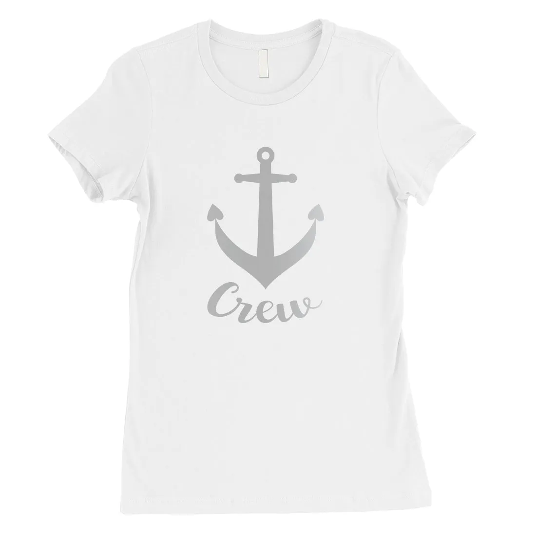 Bride Crew Anchor-SILVER Womens T-Shirt Playful Bright Anniversary