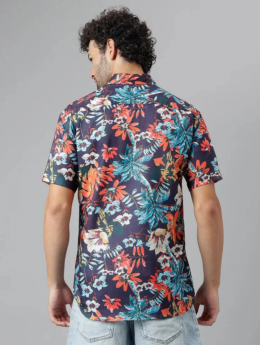 Casual Shirts for Men - Multicolored Printed Short Sleeve