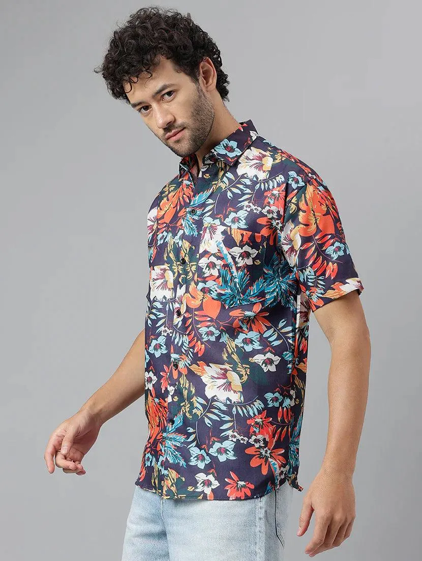 Casual Shirts for Men - Multicolored Printed Short Sleeve