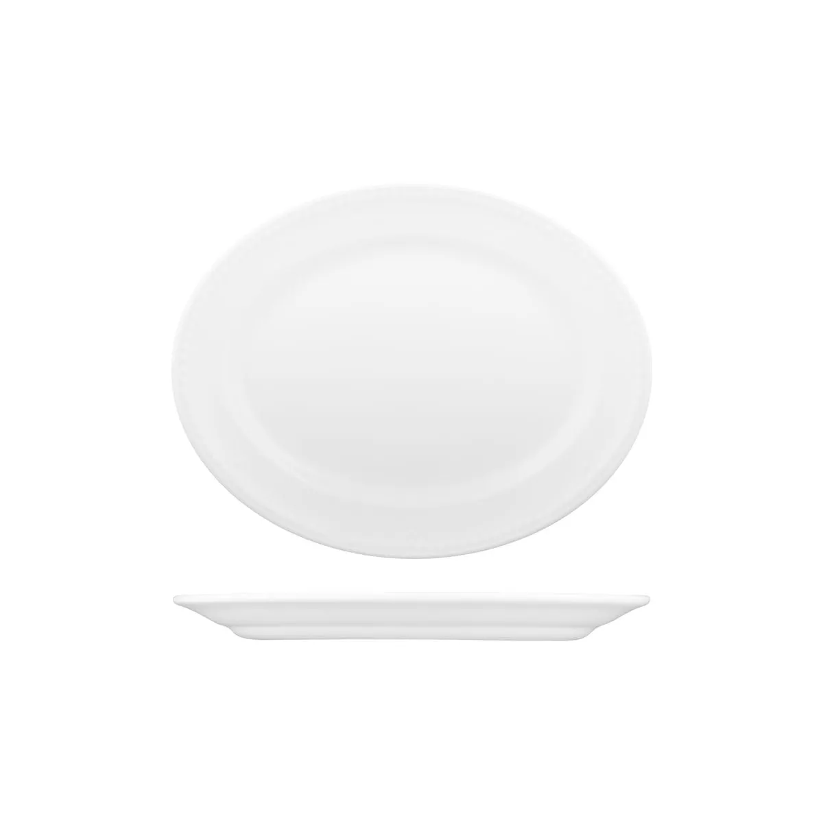 Churchill BUCKINGHAM OVAL WIDE RIM PLATE-254mm WHITE (x12)