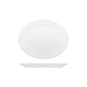 Churchill BUCKINGHAM OVAL WIDE RIM PLATE-254mm WHITE (x12)