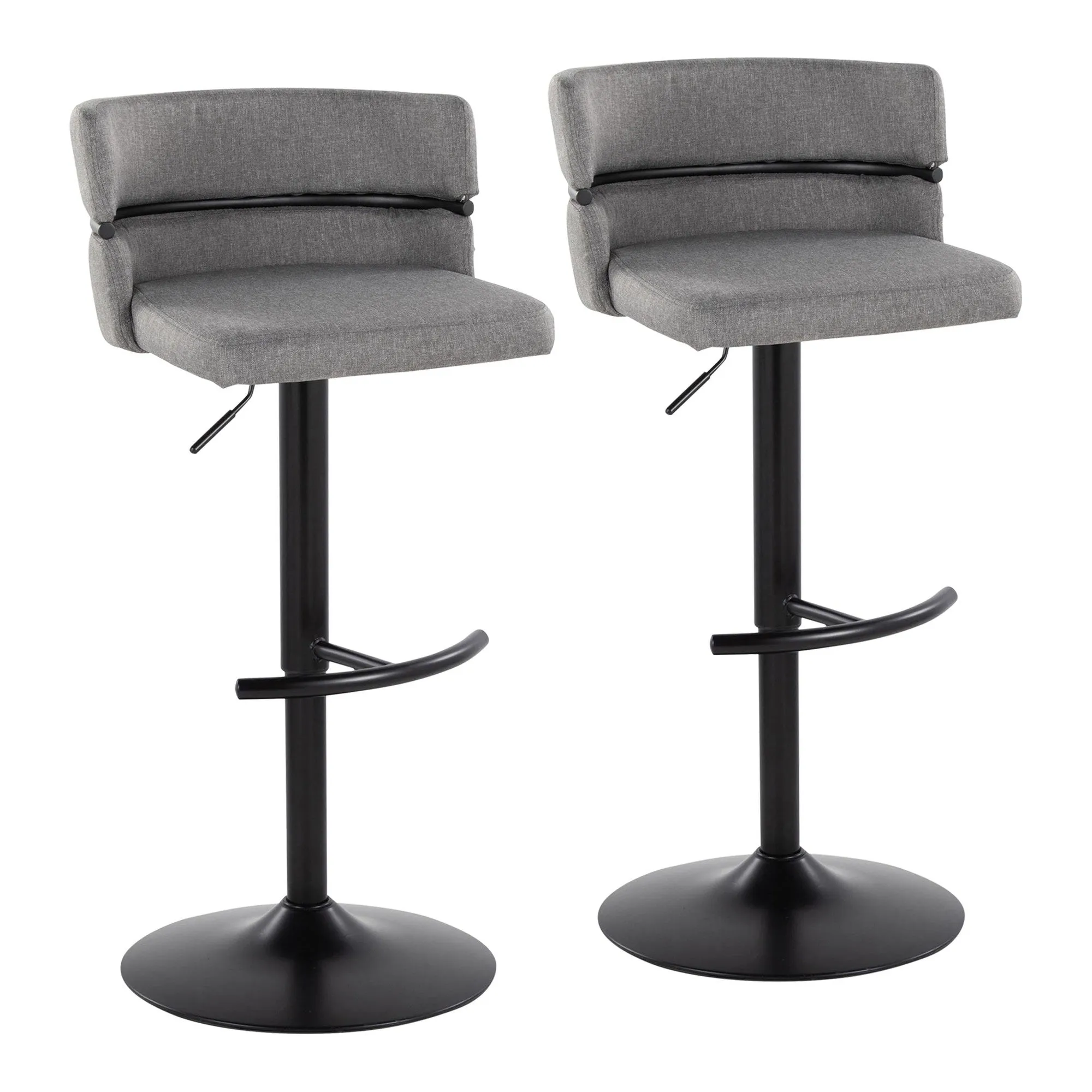 Cinch Adjustable Barstool - Set of 2 By LumiSource - BS-CINCH-RNT2 BKBKCR2