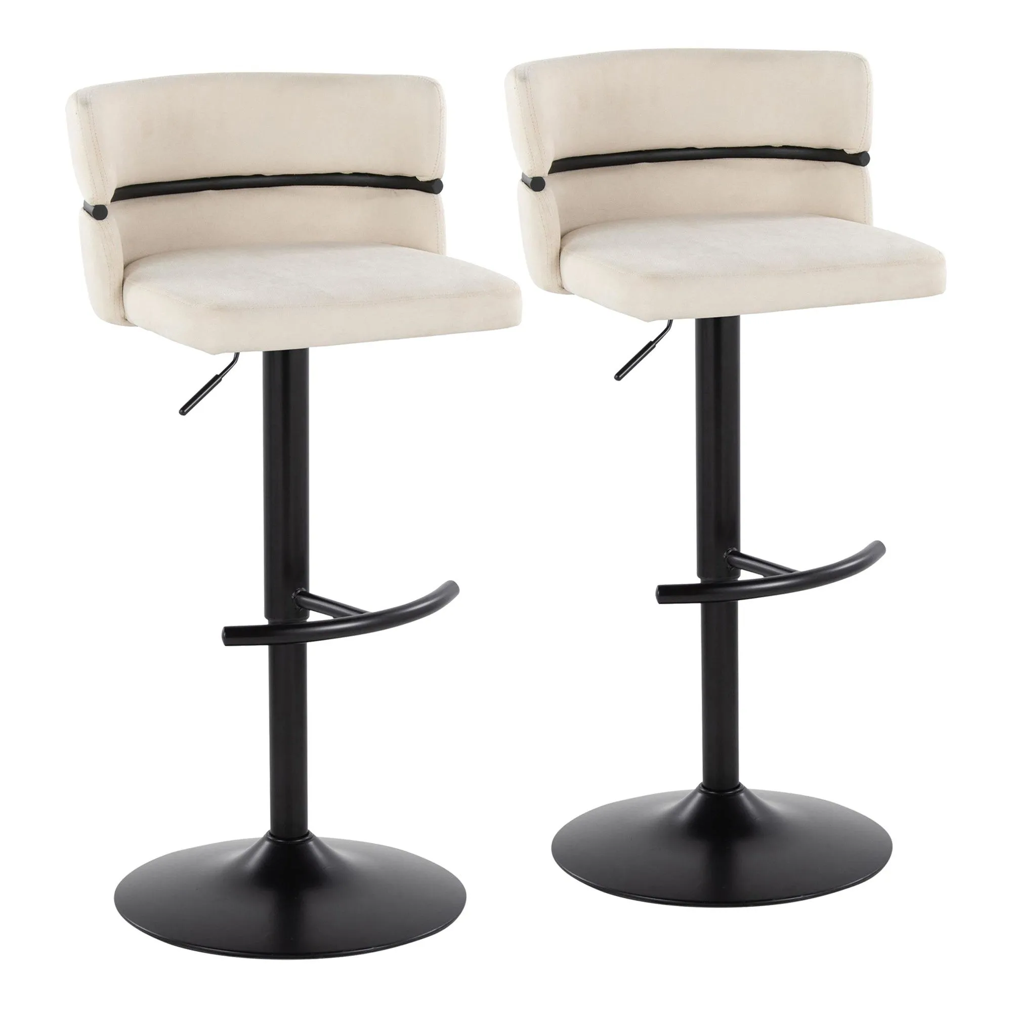 Cinch Adjustable Barstool - Set of 2 By LumiSource - BS-CINCH-RNT2 BKBKCR2