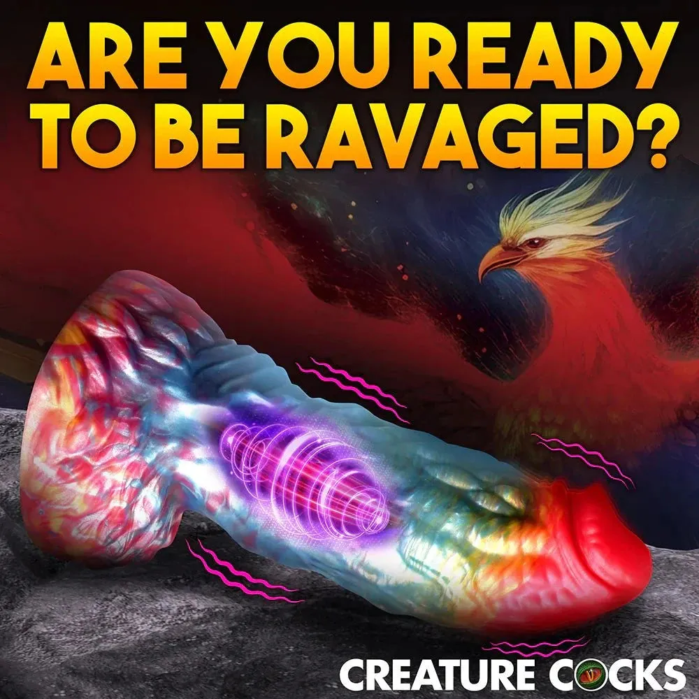 Creature Cocks Rainbow Phoenix Vibrating Silicone Dildo