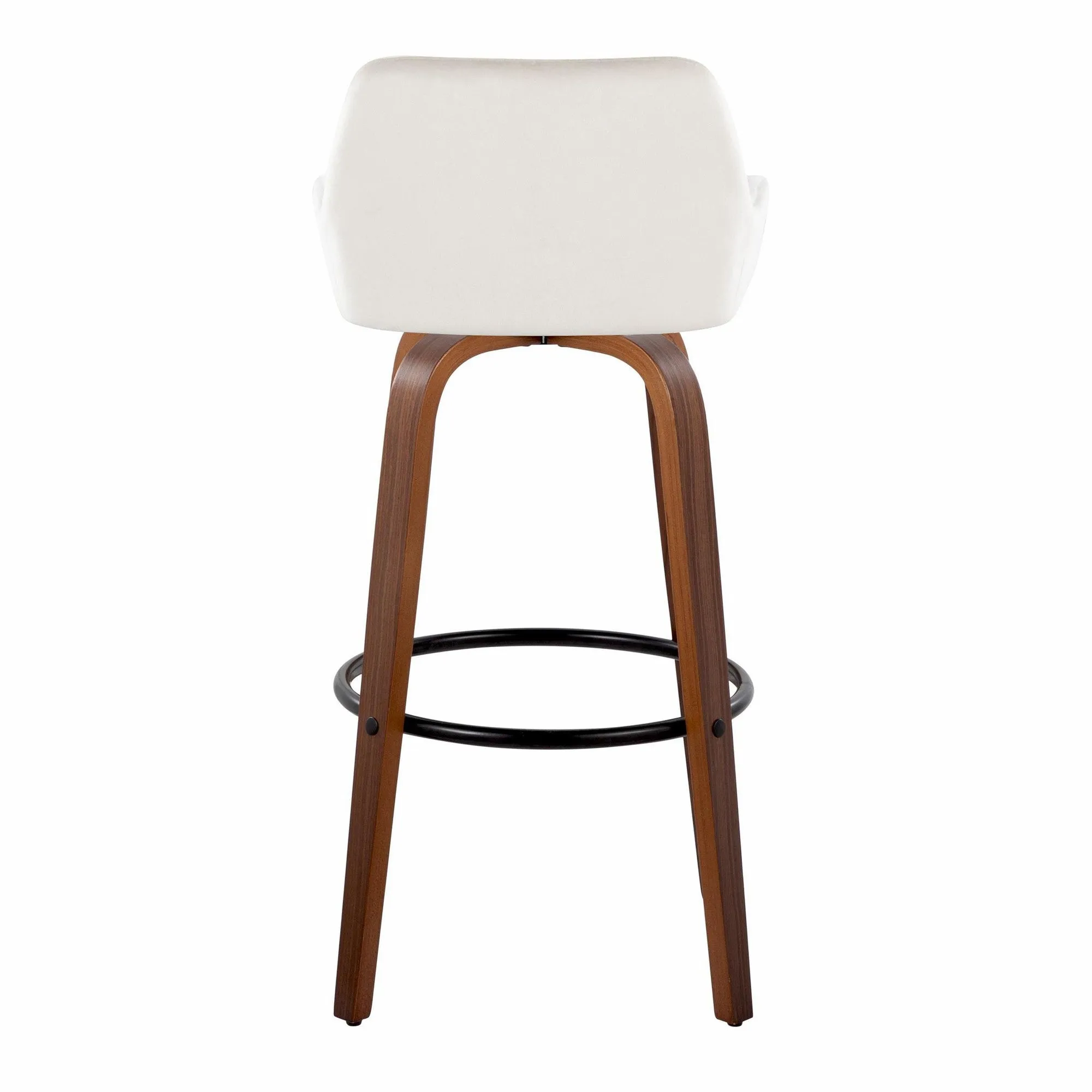 Daniella 30" Fixed-Height Barstool - Set of 2 By LumiSource - B30-DNLAV-GRTZQ2 WLBK2