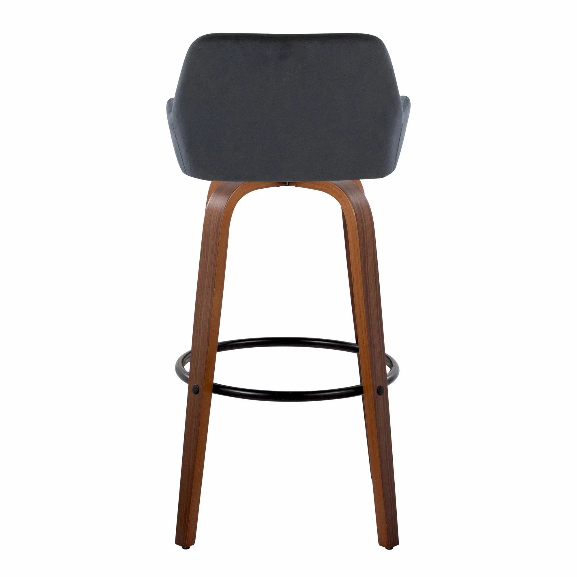 Daniella 30" Fixed-Height Barstool - Set of 2 By LumiSource - B30-DNLAV-GRTZQ2 WLBK2