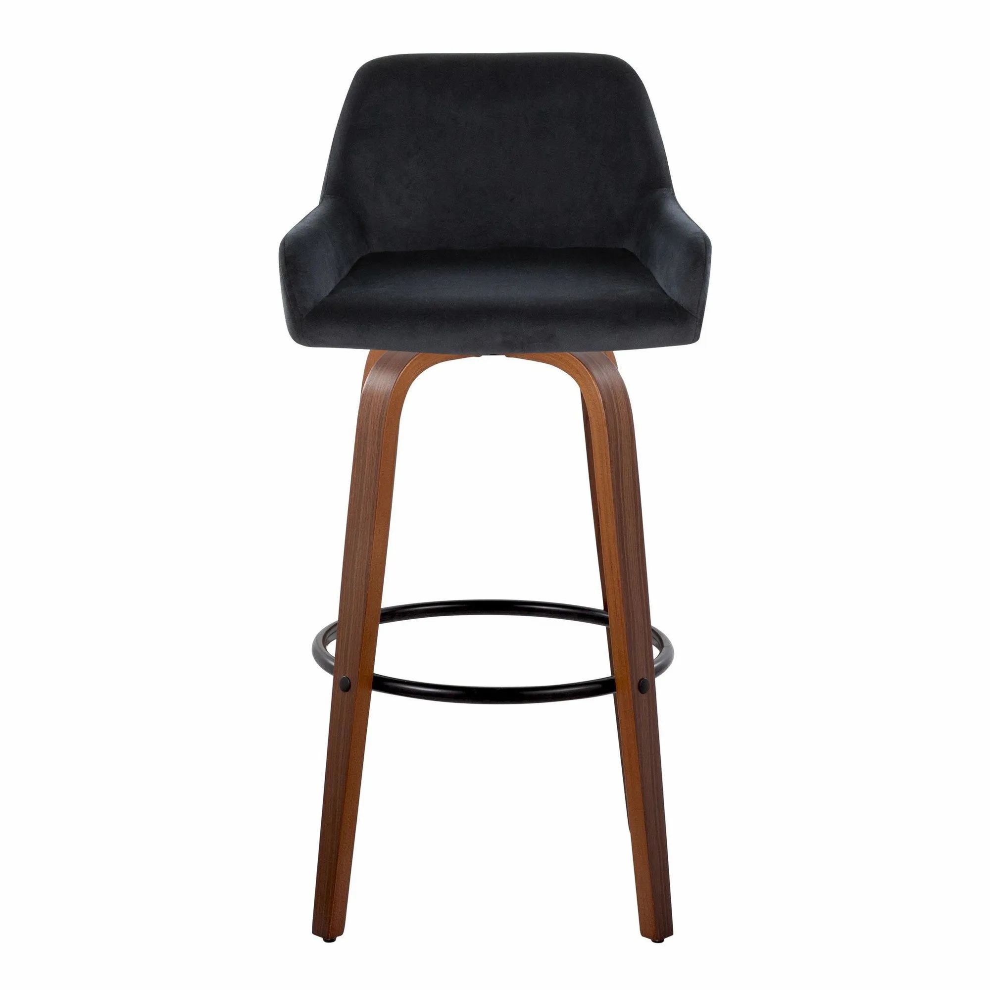 Daniella 30" Fixed-Height Barstool - Set of 2 By LumiSource - B30-DNLAV-GRTZQ2 WLBK2