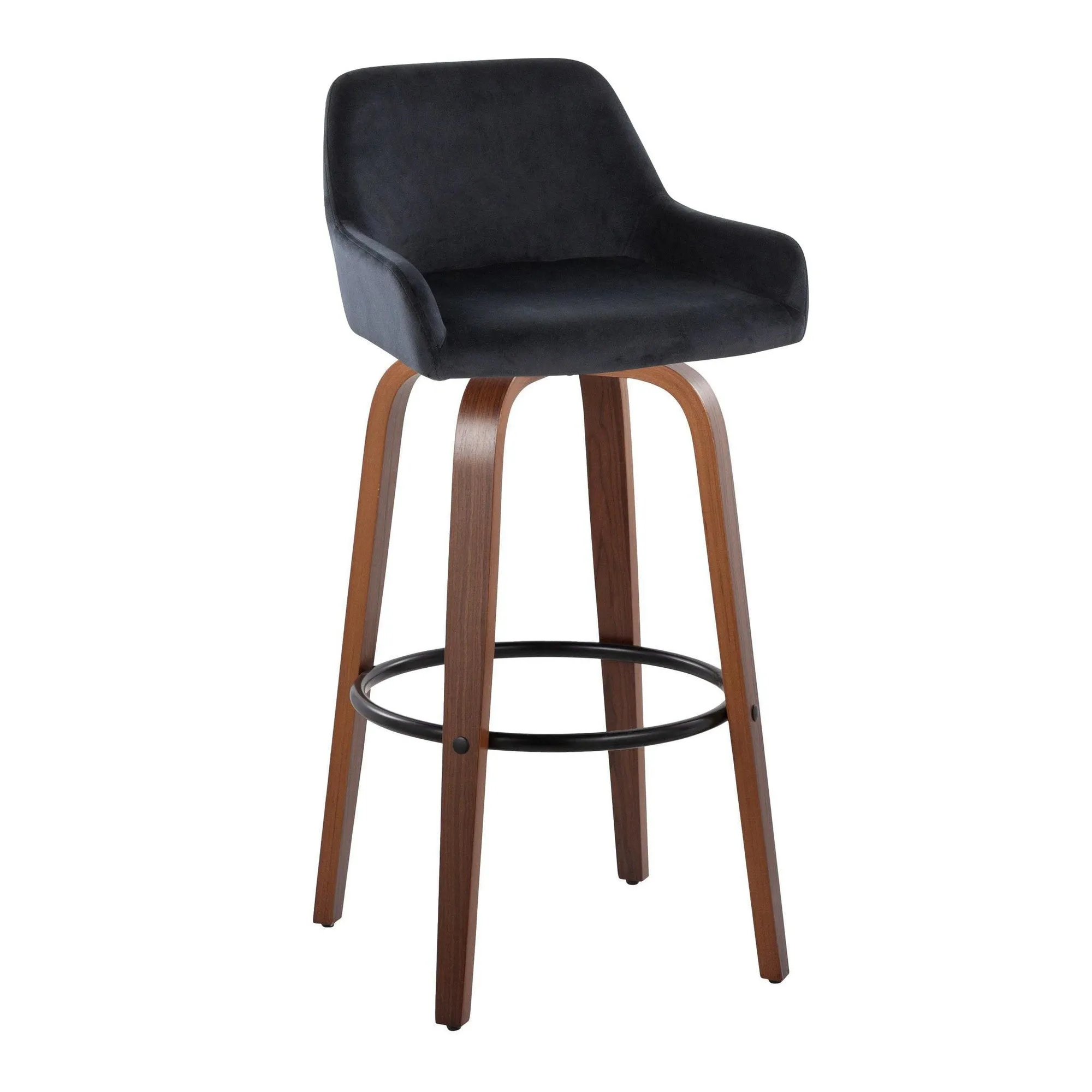 Daniella 30" Fixed-Height Barstool - Set of 2 By LumiSource - B30-DNLAV-GRTZQ2 WLBK2