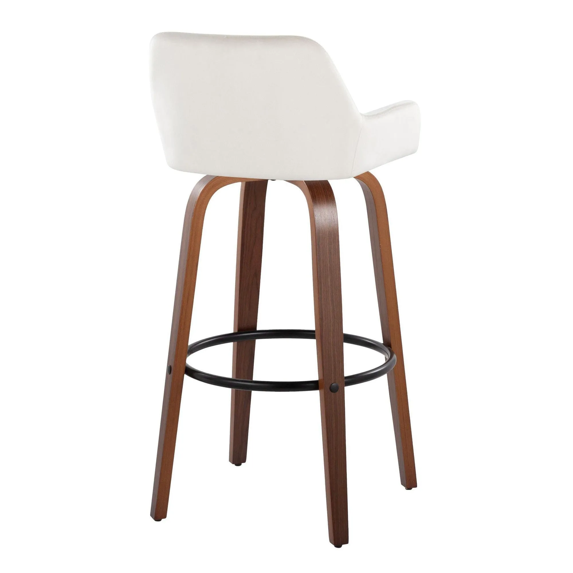 Daniella 30" Fixed-Height Barstool - Set of 2 By LumiSource - B30-DNLAV-GRTZQ2 WLBK2