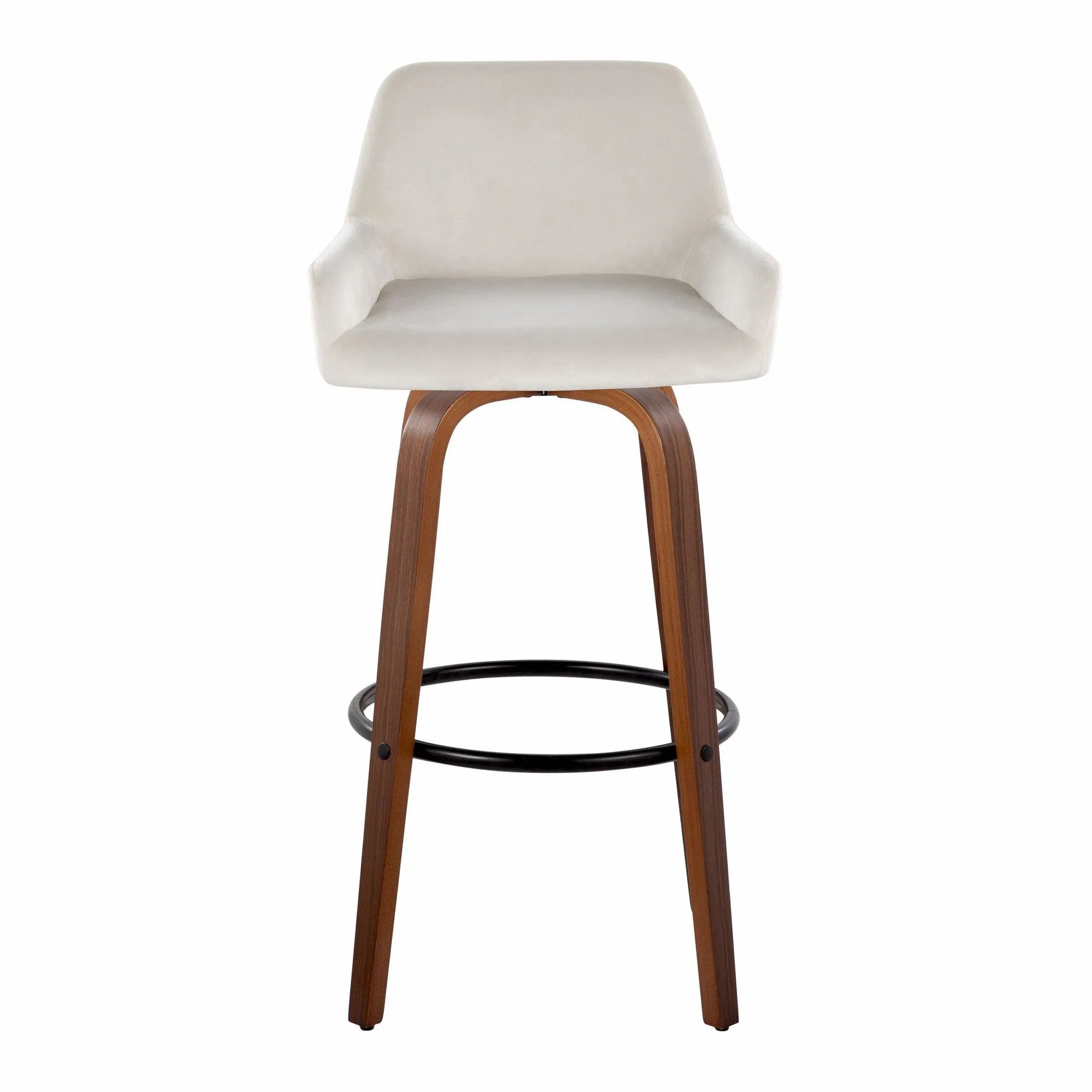 Daniella 30" Fixed-Height Barstool - Set of 2 By LumiSource - B30-DNLAV-GRTZQ2 WLBK2