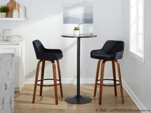 Daniella 30" Fixed-Height Barstool - Set of 2 By LumiSource - B30-DNLAV-GRTZQ2 WLBK2