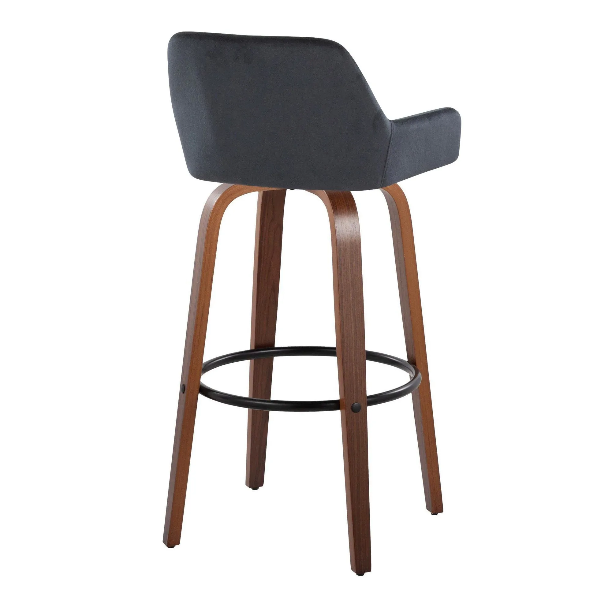 Daniella 30" Fixed-Height Barstool - Set of 2 By LumiSource - B30-DNLAV-GRTZQ2 WLBK2