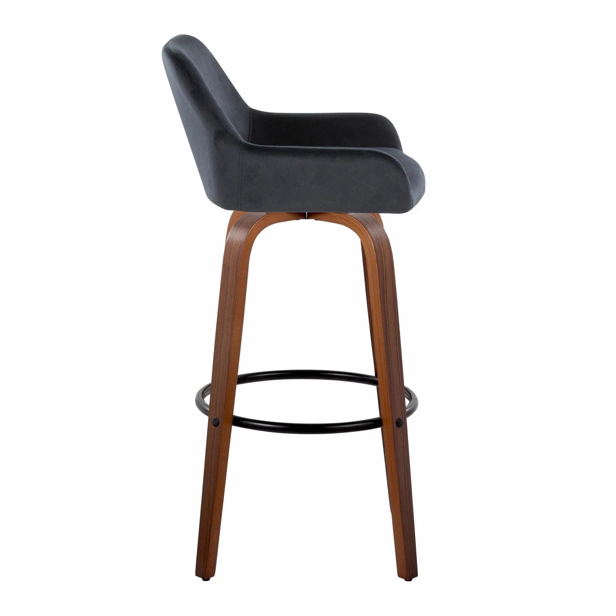 Daniella 30" Fixed-Height Barstool - Set of 2 By LumiSource - B30-DNLAV-GRTZQ2 WLBK2