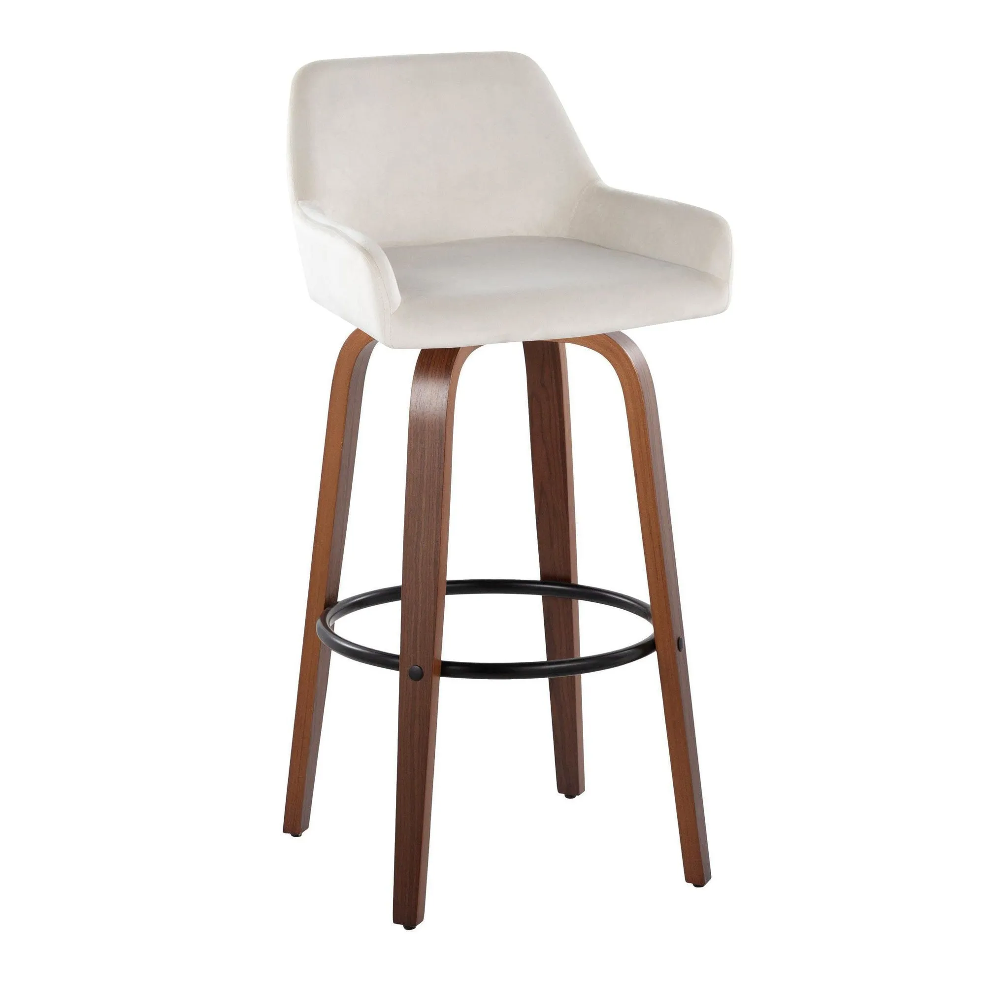 Daniella 30" Fixed-Height Barstool - Set of 2 By LumiSource - B30-DNLAV-GRTZQ2 WLBK2