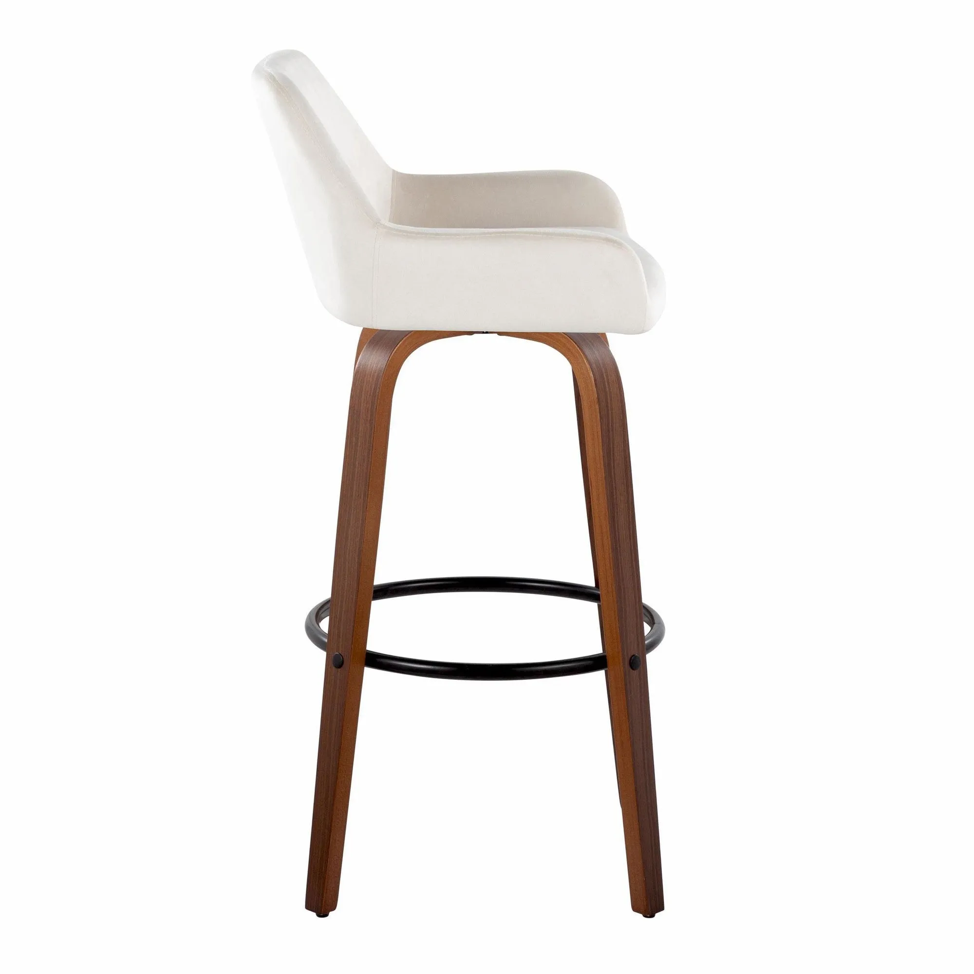 Daniella 30" Fixed-Height Barstool - Set of 2 By LumiSource - B30-DNLAV-GRTZQ2 WLBK2