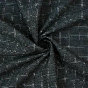 Dark Gray-Pink-Multi Wool Blend Twill Woven Shirting Fabric