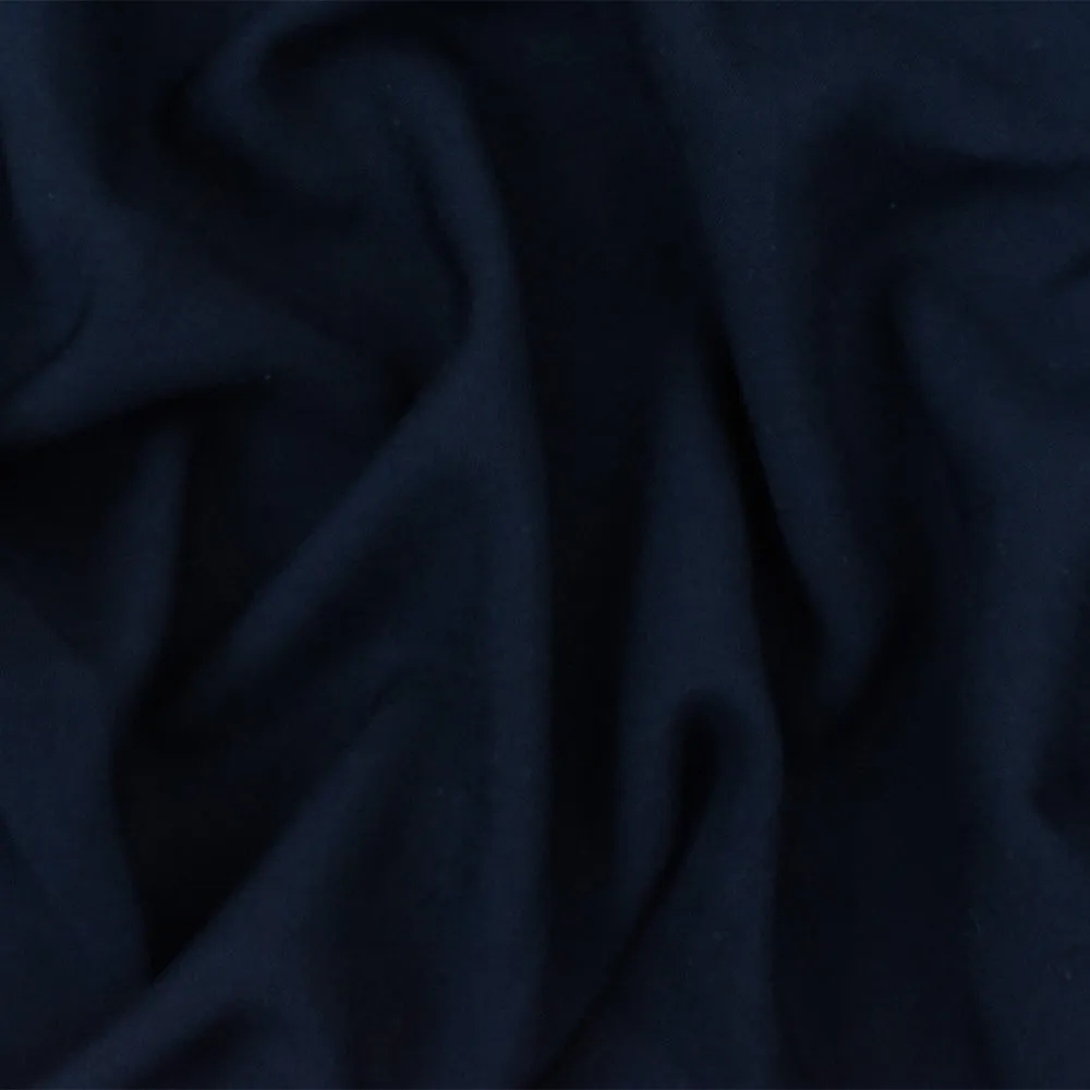 Deep Navy Famous Designer Viscose Solid Challis Woven Fabric