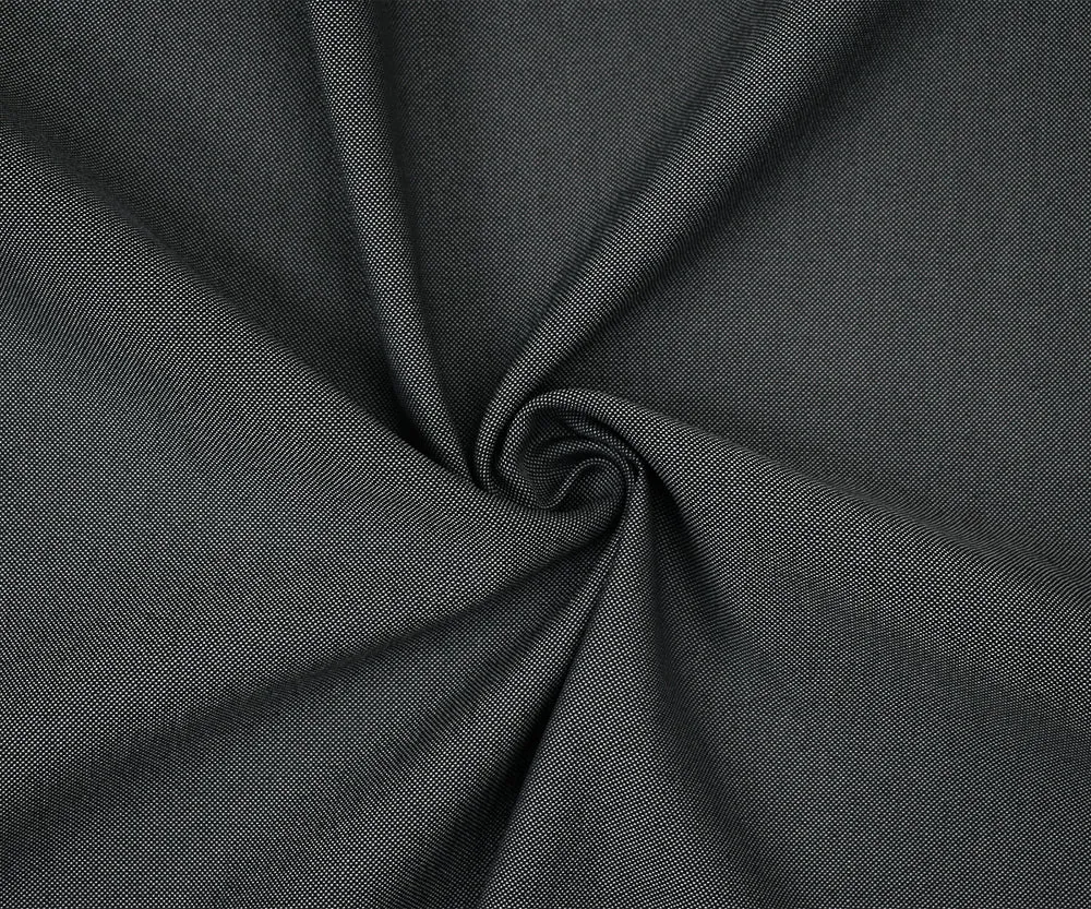 Deepest Gray-White Poly Wool Dobby Shirting Woven Fabric