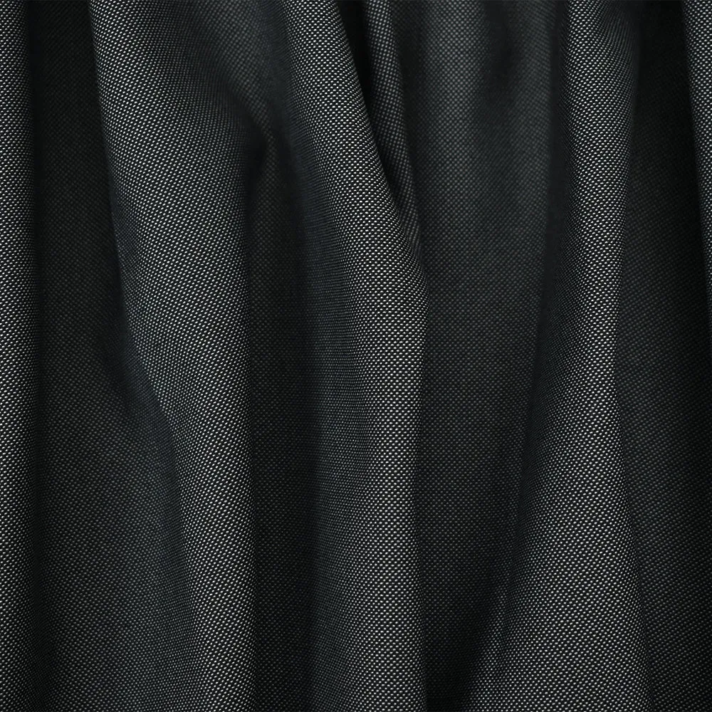 Deepest Gray-White Poly Wool Dobby Shirting Woven Fabric