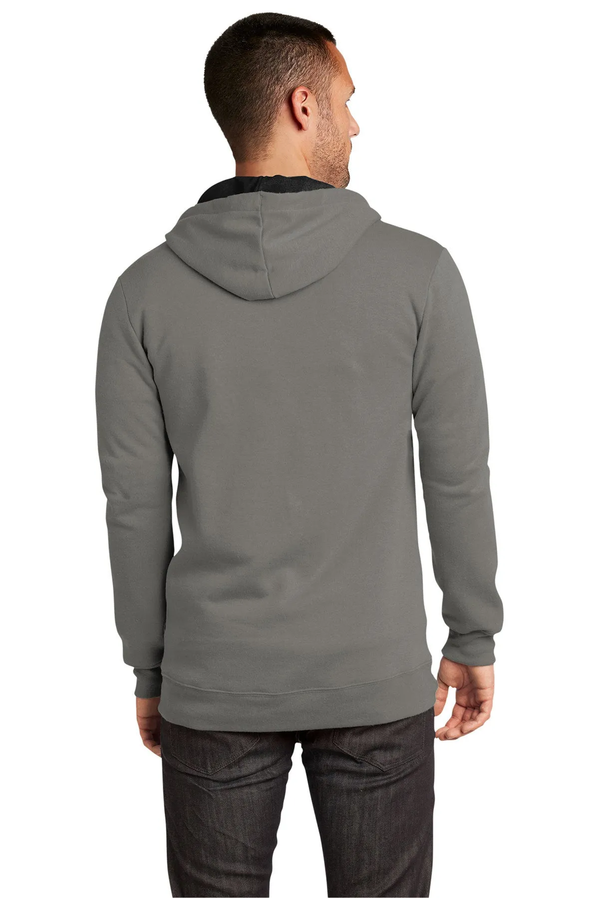 District Young Mens Concert Full-Zip Hoodies, Grey