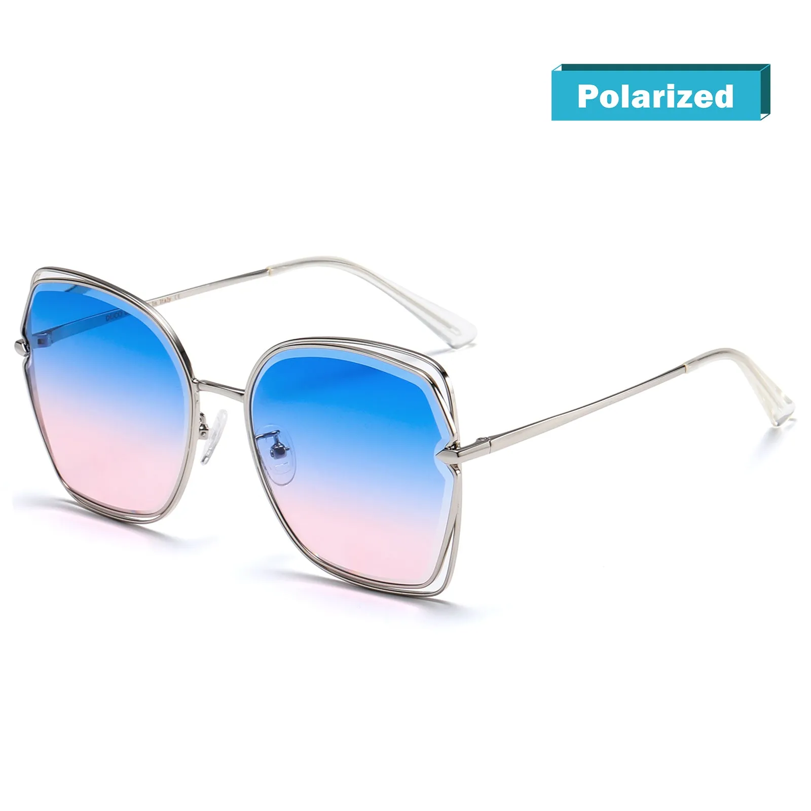 DUCO Oversized Sunglasses for Women Colorful Lens Trendy Designer Glasses DC1226