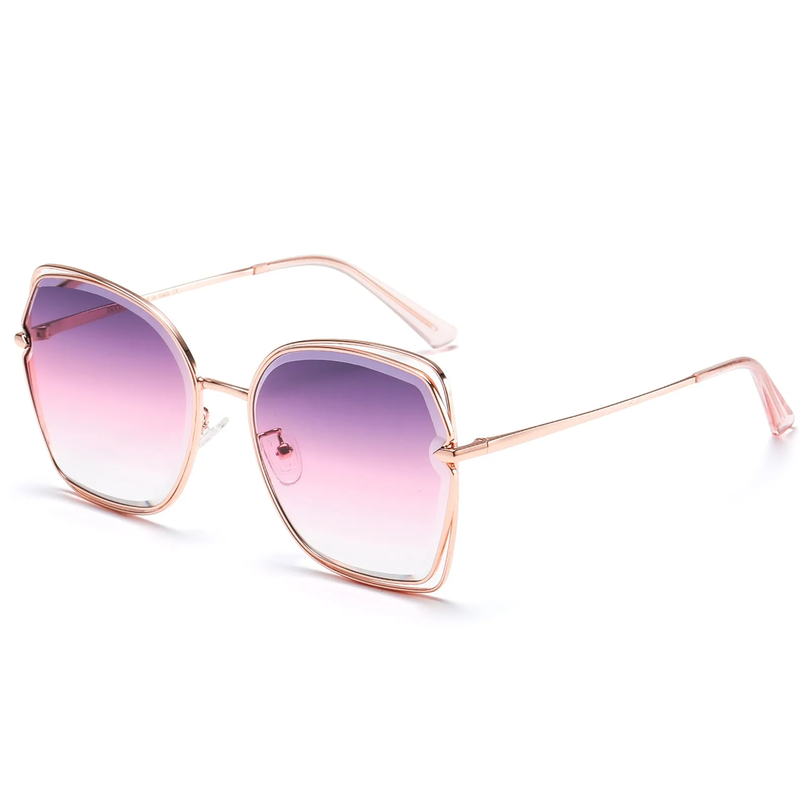 DUCO Oversized Sunglasses for Women Colorful Lens Trendy Designer Glasses DC1226