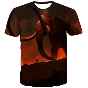 Elephant T-shirt Men Animal T shirts Funny Nebula Tshirts Casual Harajuku T-shirts 3d