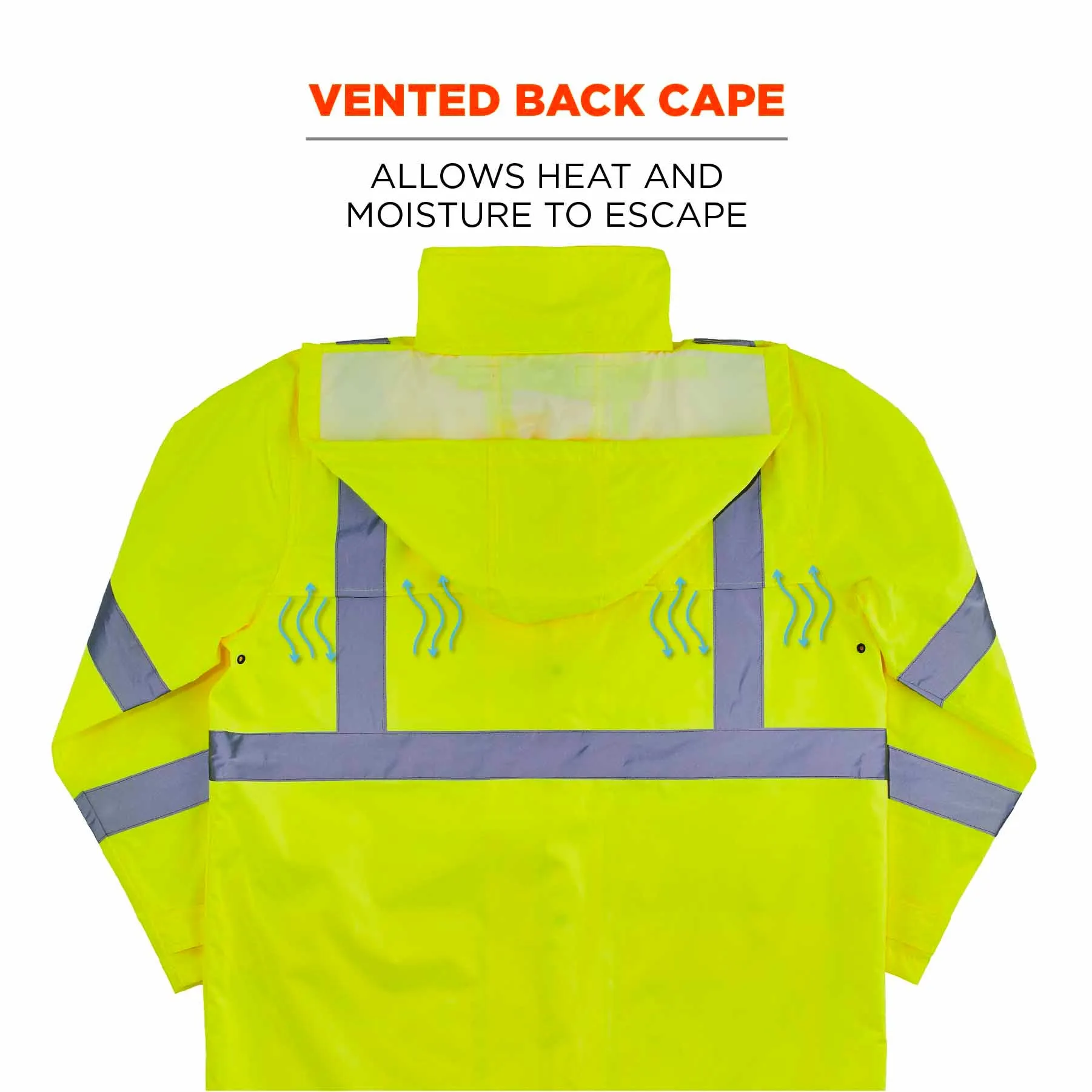 Ergodyne 24336 8366 2XL Lime Class 3 Lightweight Hi-Vis Rain Jacket