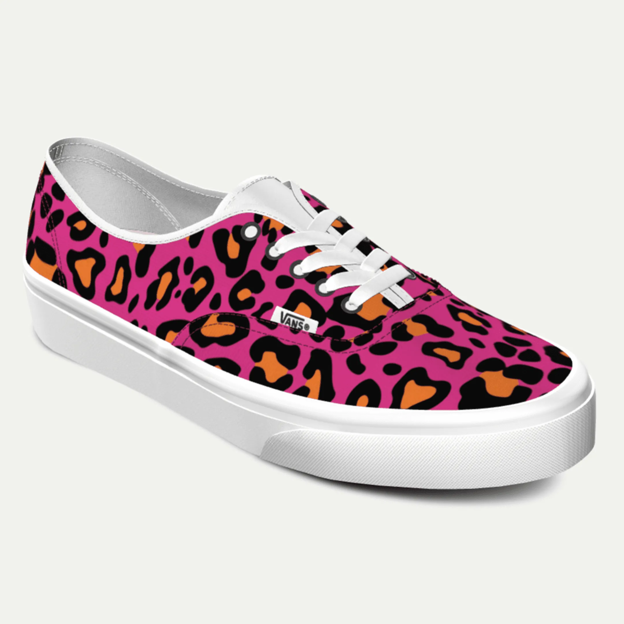 Funky Yeti x Vans Customs Authentic Shoes - Pink Leopard