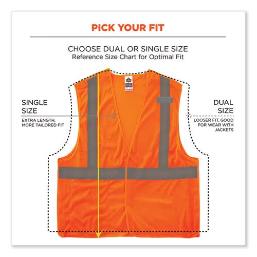 Glowear 8215ba-s Single Size Class 2 Economy Breakaway Mesh Vest, Polyester, 5x-large, Orange, Ships In 1-3 Business Days