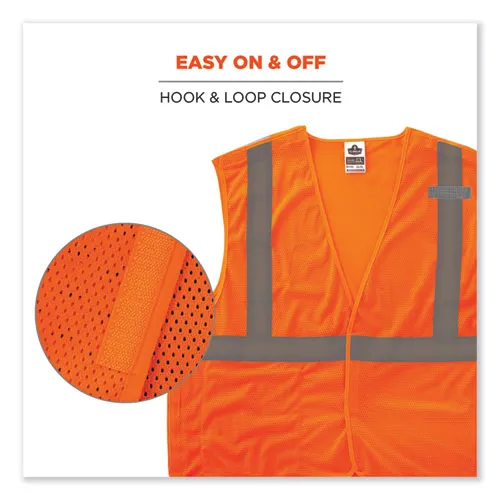 Glowear 8215ba-s Single Size Class 2 Economy Breakaway Mesh Vest, Polyester, 5x-large, Orange, Ships In 1-3 Business Days