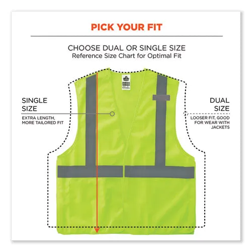 Glowear 8215ba-s Single Size Class 2 Economy Breakaway Mesh Vest, Polyester, Large, Lime, Ships In 1-3 Business Days