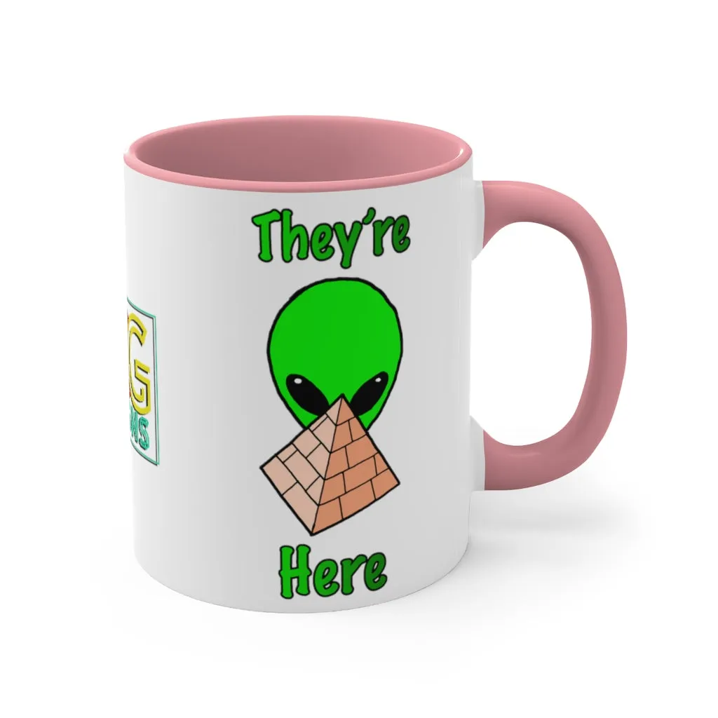 Green Alien Pyramid Accent Coffee Mug, 11oz