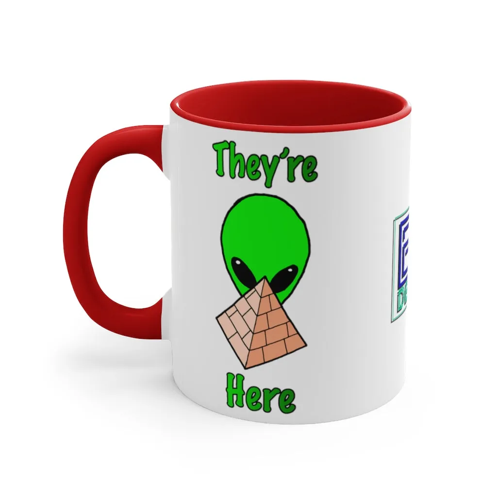 Green Alien Pyramid Accent Coffee Mug, 11oz