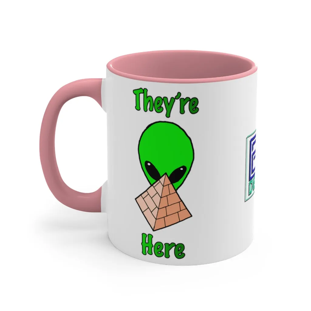 Green Alien Pyramid Accent Coffee Mug, 11oz