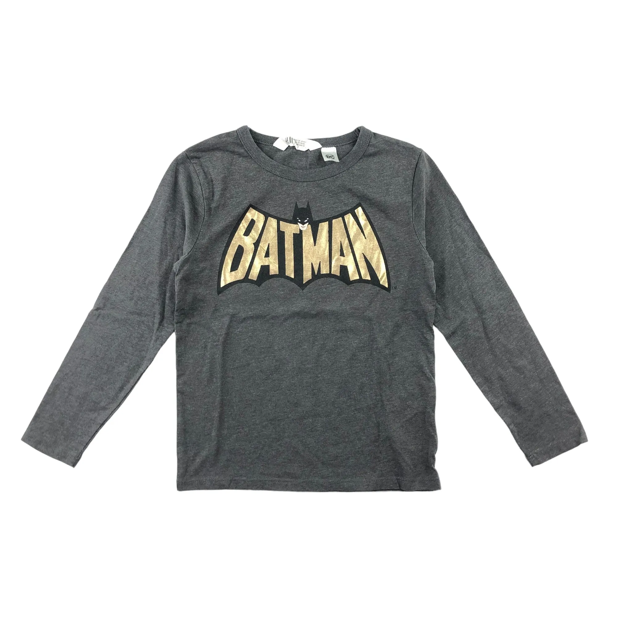 H&M t-shirt 6-8 years grey golden Batman logo long sleeve