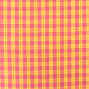 Lollipop Pink-Yellow-Green Plaid Cotton Polyester Madras Woven Fabric