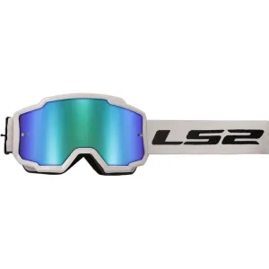 Ls2 Charger Goggle White With H-V Green Irid.Visor