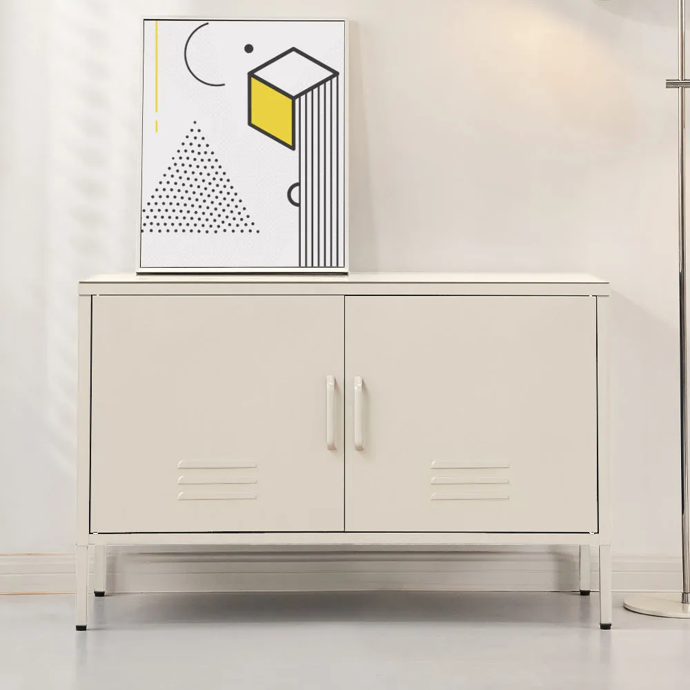 Magnus Buffet Sideboard Metal Cabinet - White