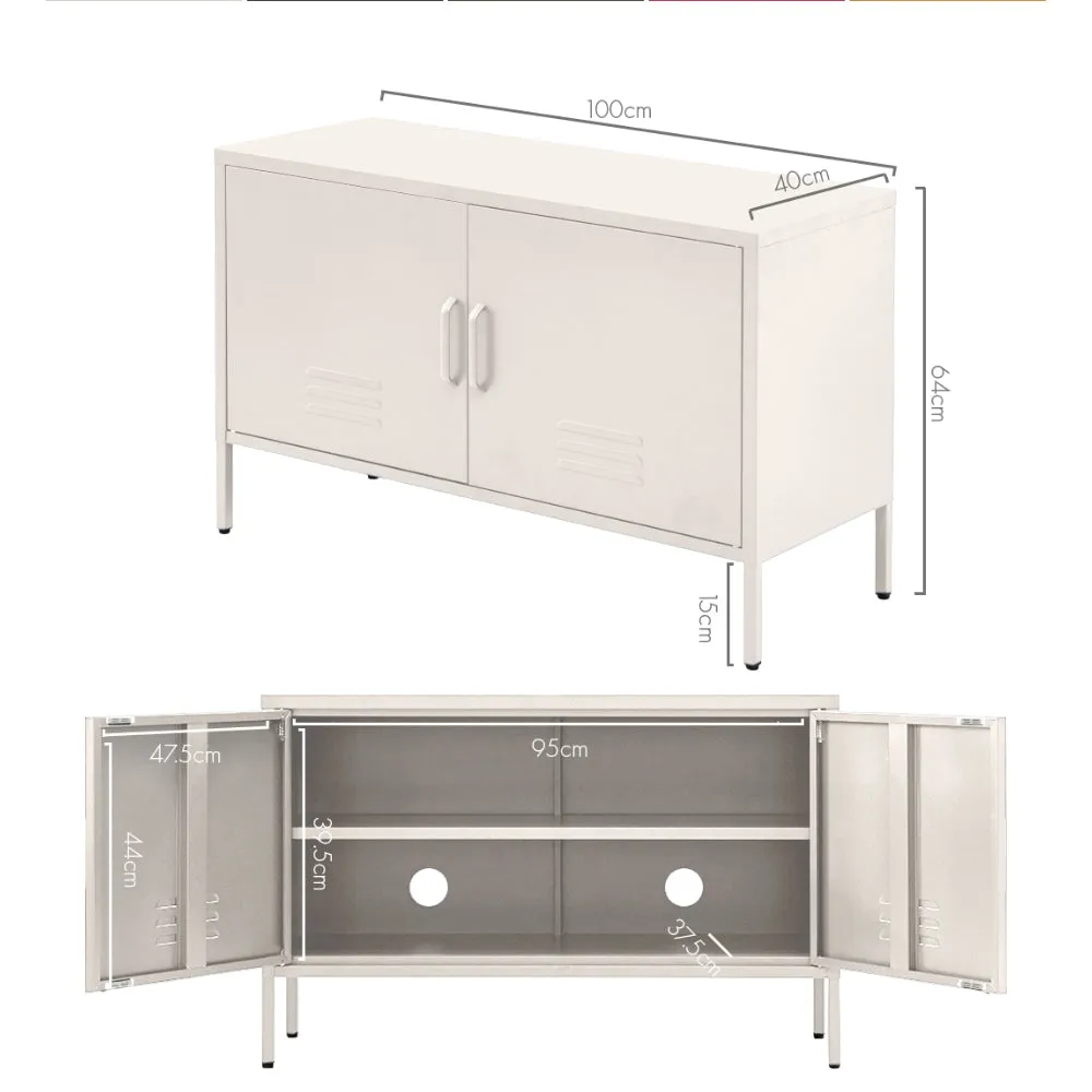 Magnus Buffet Sideboard Metal Cabinet - White