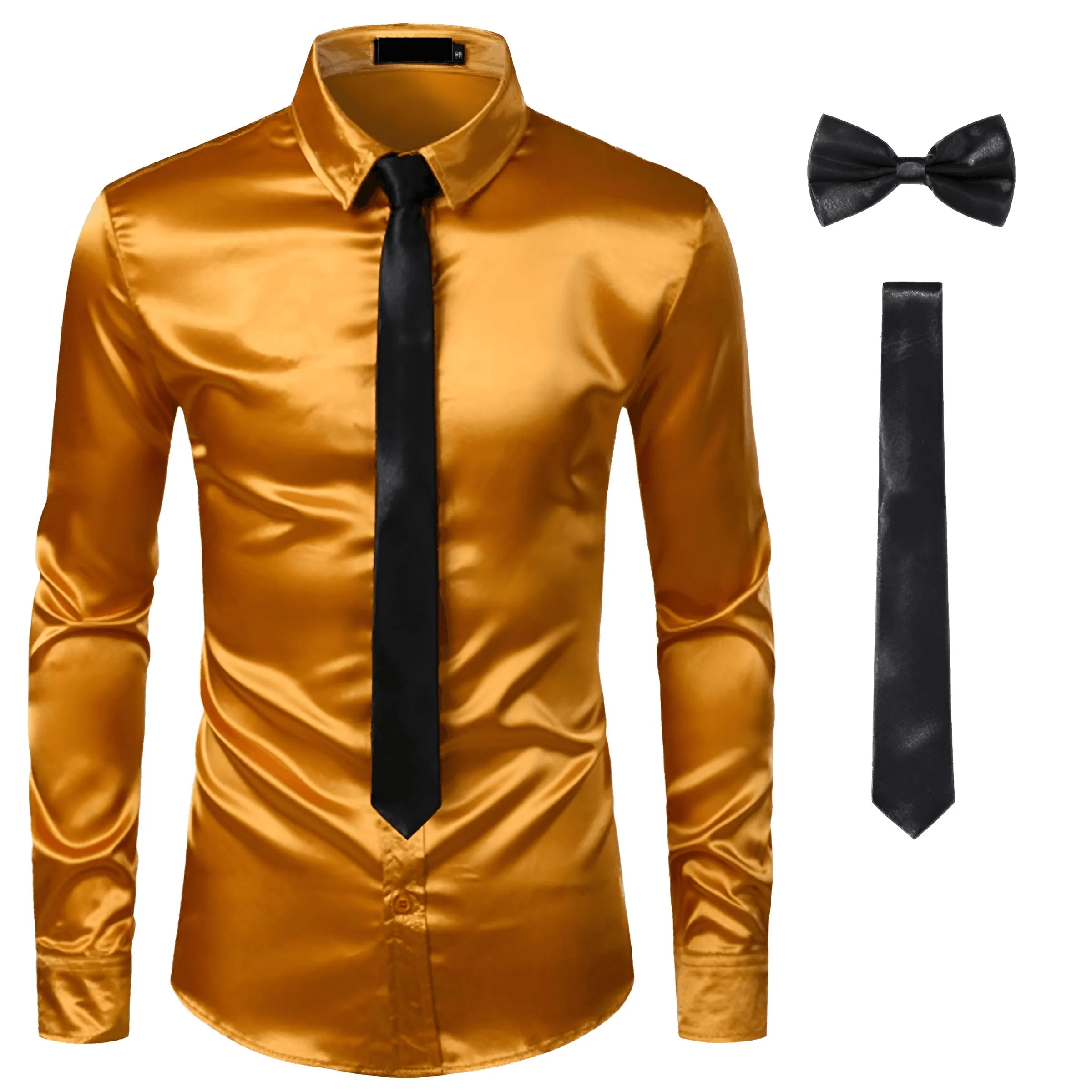 Men's 3Pcs Silk Dress Shirt Tie Set