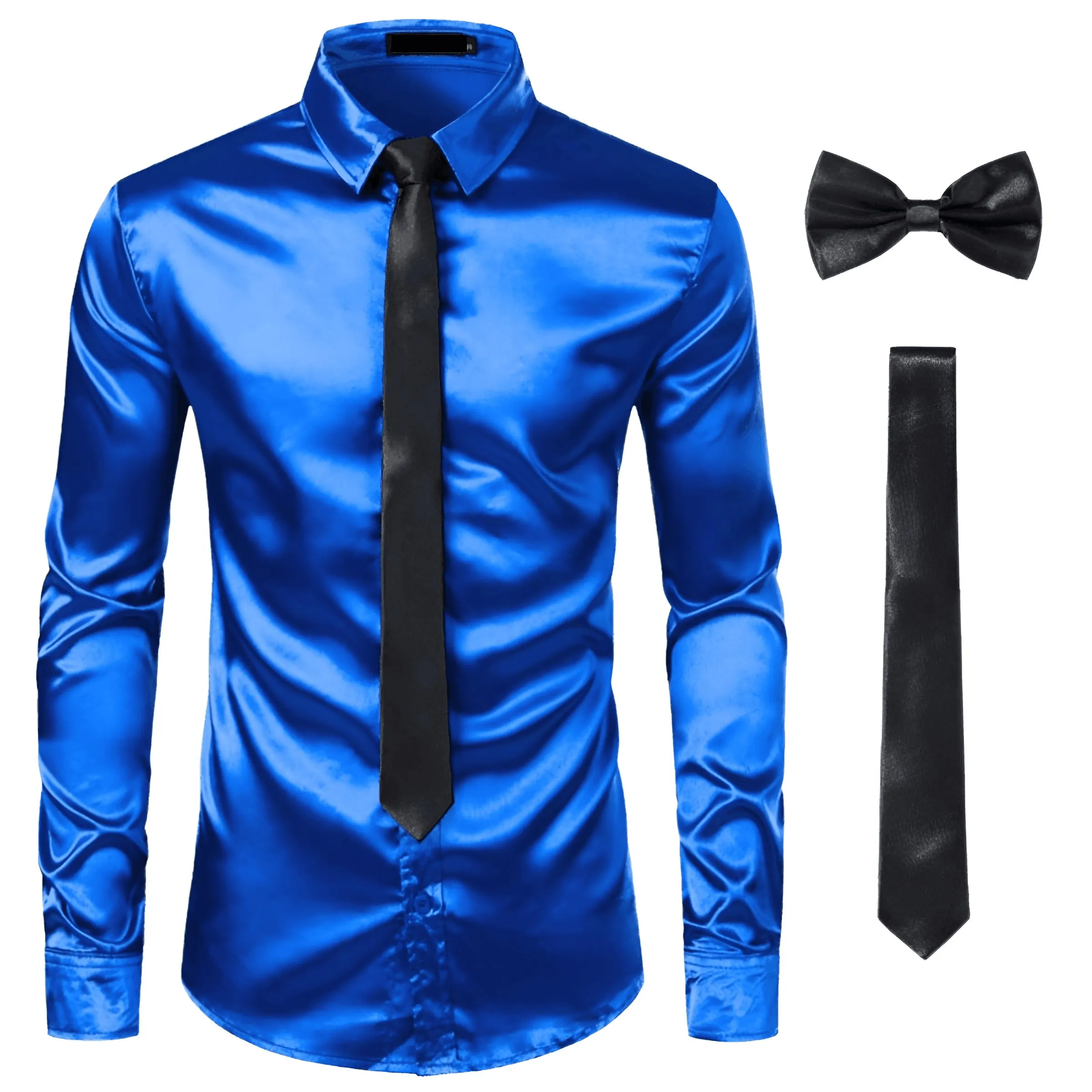 Men's 3Pcs Silk Dress Shirt Tie Set