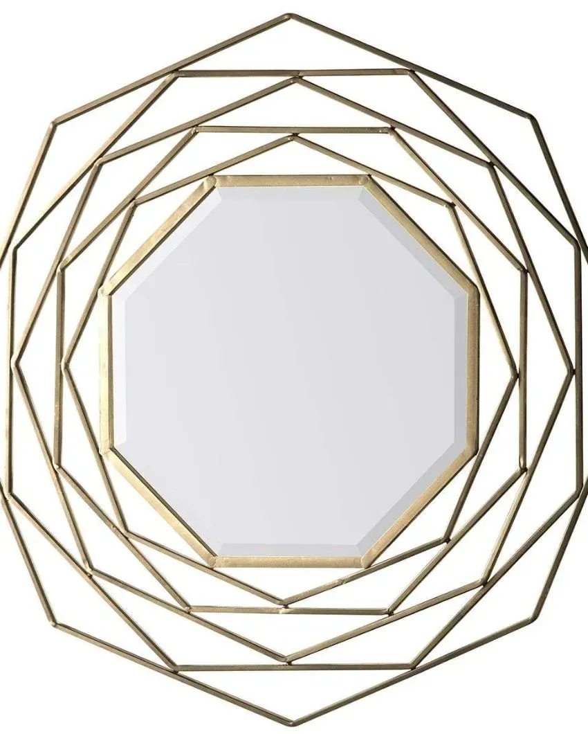 Modern and Geometric Elegance Triangle Design Metal Wall Mirror | 24 inches