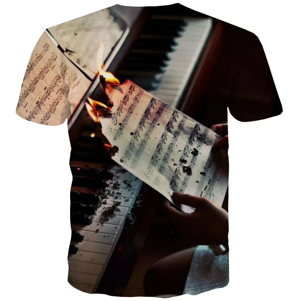 Music T shirts Men Instrument T-shirts Graphic Retro Shirt Print Electronic Tshirts Casual