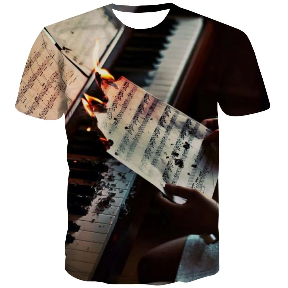 Music T shirts Men Instrument T-shirts Graphic Retro Shirt Print Electronic Tshirts Casual